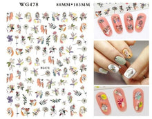 Load image into Gallery viewer, Leaf With Lines Nails Sticker Designer Fruit Nail Art 3D Decals Acrylic Designs Self Adhesive Manicure Slider Stickers Glitter Decals Love Nail Sequins Laser Heart Nail Supplies Sparkle Nail Accessories Star Accessories Heart Nail Art
