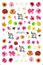 Load image into Gallery viewer, Leaf With Lines Nails Sticker Designer Fruit Nail Art 3D Decals Acrylic Designs Self Adhesive Manicure Slider Stickers Glitter Decals Love Nail Sequins Laser Heart Nail Supplies Sparkle Nail Accessories Star Accessories Heart Nail Art