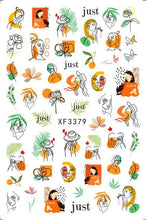 Load image into Gallery viewer, Leaf With Lines Nails Sticker Designer Fruit Nail Art 3D Decals Acrylic Designs Self Adhesive Manicure Slider Stickers Glitter Decals Love Nail Sequins Laser Heart Nail Supplies Sparkle Nail Accessories Star Accessories Heart Nail Art