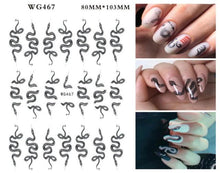 Load image into Gallery viewer, Leaf With Lines Nails Sticker Designer Fruit Nail Art 3D Decals Acrylic Designs Self Adhesive Manicure Slider Stickers Glitter Decals Love Nail Sequins Laser Heart Nail Supplies Sparkle Nail Accessories Star Accessories Heart Nail Art