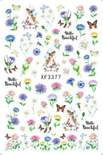 Load image into Gallery viewer, Leaf With Lines Nails Sticker Designer Fruit Nail Art 3D Decals Acrylic Designs Self Adhesive Manicure Slider Stickers Glitter Decals Love Nail Sequins Laser Heart Nail Supplies Sparkle Nail Accessories Star Accessories Heart Nail Art