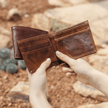 Load image into Gallery viewer, Leather Bifold Wallet with ID Window
