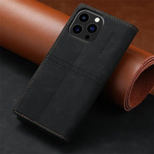 Load image into Gallery viewer, Leather Case Folding Flip Case with Kickstand Credit Card Slot Magnetic Closure Protective Case for iPhone Leather Case For iPhone 14 13 12 11 Pro Mini Flip Case Cover