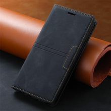 Load image into Gallery viewer, Leather Case Folding Flip Case with Kickstand Credit Card Slot Magnetic Closure Protective Case for iPhone Leather Case For iPhone 14 13 12 11 Pro Mini Flip Case Cover