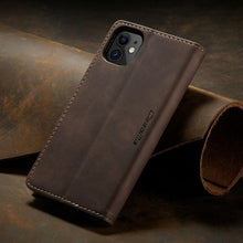 Load image into Gallery viewer, Leather Case For iPhone 14 13 11 12 Mini Pro XS XR Max Luxury Magnetic Flip Phone Case For iPhone Business Classic Wallet Cover Leather Magnetic Flip Back Stand Case/Cover