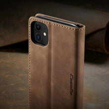 Load image into Gallery viewer, Leather Case For iPhone 14 13 11 12 Mini Pro XS XR Max Luxury Magnetic Flip Phone Case For iPhone Business Classic Wallet Cover Leather Magnetic Flip Back Stand Case/Cover