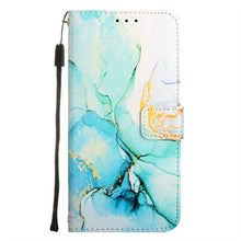 Load image into Gallery viewer, Leather Flip Phone Case For iPhone 14 13 12 Mini 11 Pro XS Max Cute Card Slot Wallet Cover Marble Pattern PU Leather Shockproof Flip Wallet Case with Stand Magnetic Money Pouch Silicone Bumper Phone Case