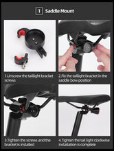 Load image into Gallery viewer, LED Bicycle Waterproof USB Charging Taillight Cycling Flashlight Auto Brake Sensing Smart Bicycle Rear Brake Lights Braking Sensing Taillights USB Rechargeable Ultra Bright LED Warning Bicycle Flashlight