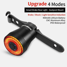 Load image into Gallery viewer, LED Bicycle Waterproof USB Charging Taillight Cycling Flashlight Auto Brake Sensing Smart Bicycle Rear Brake Lights Braking Sensing Taillights USB Rechargeable Ultra Bright LED Warning Bicycle Flashlight