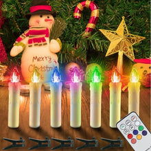 Load image into Gallery viewer, LED Candle Lamp Simulation Flame Light Warm Candle Family Party Christmas Birthday Party Decorated With Candles Ivory Battery Operated LED Taper Candles With Remote Control Christmas Candles