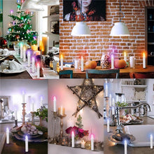 Load image into Gallery viewer, LED Candle Lamp Simulation Flame Light Warm Candle Family Party Christmas Birthday Party Decorated With Candles Ivory Battery Operated LED Taper Candles With Remote Control Christmas Candles