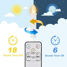 Load image into Gallery viewer, LED Candles Light Flameless Remote Control For Home Dinner Party Christmas Tree Candle LED Flameless Taper Candles Flickering with Remote Timer Battery Operated Waterproof Christmas Tree Candles Warm White Window Candles Decoration Lamp Light New Years