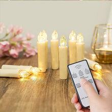 Load image into Gallery viewer, LED Candles Light Flameless Remote Control For Home Dinner Party Christmas Tree Candle LED Flameless Taper Candles Flickering with Remote Timer Battery Operated Waterproof Christmas Tree Candles Warm White Window Candles Decoration Lamp Light New Years