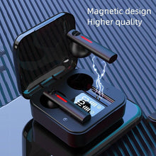 Load image into Gallery viewer, LED Display Bluetooth 5.0 Wireless Headphone Magnetic 9D Stereo Sound Earbud Sports Easy Pairing Earphone With Microphone Bluetooth In Ear Built-in Mic Headset For Sport Black Headphones Wireless Light Weight Design
