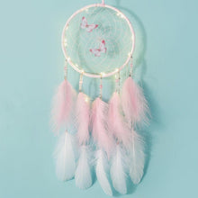 Load image into Gallery viewer, LED Dream Catcher Lamp Flying Wind Chimes Lighting Dream-catcher Handmade Ornaments Traditional Gifts Feather Pendant Romantic Creative Wall Hanging Home Wall Decoration Ornament Craft Native American Style