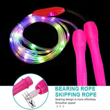 Load image into Gallery viewer, LED Luminous Kids Skipping Ropes Kids Night Exercise Fitness Training Sports Supplies Colorful Glowing Skipping Rope Handles Fast Speed Rope LED Light Up Without Tangles For Basic Jumping Training Women Kids