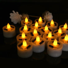 Load image into Gallery viewer, LED Solar Lamp Solar Electronic Candle Light LED Tea Lights Candles Battery Powered Fake Candles for Wedding Party Holidays Home Decoration Outdoor Electronic Flameless Candle Light For Outdoor Christmas Halloween