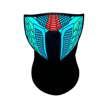 Load image into Gallery viewer, LED Warm Headgear ED Face Mask Party Masks Light Up Dance Halloween Cosplay Easter Rave Mask Luminous Costume Washable Foldable Luminous Cool Party Mask Activated Light Up Mask Led Music Party Mask Led Music Mask for Festival Party