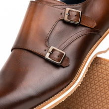 Load image into Gallery viewer, 55-103-BRN LEGERRA Hand Burnished Italian Calfskin Monkstrap, Brown