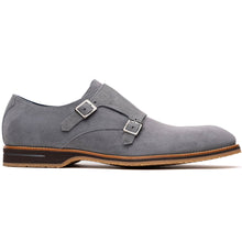 Load image into Gallery viewer, 56-105-GRY LEGERRA Sueded Goatskin Monkstrap Grey