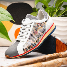 Load image into Gallery viewer, 66-250-GRY LEO Sueded Italian Goatskin Sneakers Grey Multi