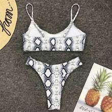 Load image into Gallery viewer, Leopard Bikini Women Swimwear Female Swimsuit Two-piece Bikini Set Comfortable Bathing Suit Swim Lady High Waist Bikini Set For Women Athletic Two Piece Soft Swimsuit Sporty Scoop Neck Bathing Suit