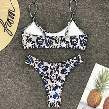 Load image into Gallery viewer, Leopard Bikini Women Swimwear Female Swimsuit Women Two Pieces Scalloped Bikini Set Swimsuits Bathing Suit Two-pieces Bikini Set Bather Bathing Suit