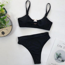 Load image into Gallery viewer, Leopard Bikinis Bikini Swimming Women's Bathing Suits Push Up Swimsuit Women's Padded Underwire Bikini Wire Push Up Bathing Suit Leopard Printed High Cut Vintage Swimsuit