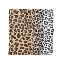 Load image into Gallery viewer, Leopard Print PU Leather Flip Cover Wallet Kickstand Feature with Card Slots Holder Magnetic Clasp Case For iPhone 14 13 12 11 Pro Max Mini 8 Plus 7 X XS XR SE Leather Leopard Flip Cover Luxury Wallet Phone Case