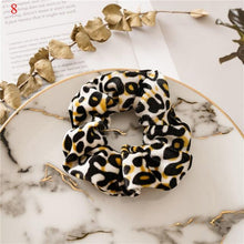 Load image into Gallery viewer, Leopard Velvet Scrunchies Hair Accessories For Women Girl Elastic Hair Ring Hair tie Ponytail Holder Rubber Hair Band Ponytail Holder Accessories for Women And Girls
