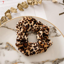 Load image into Gallery viewer, Leopard Velvet Scrunchies Hair Accessories For Women Girl Elastic Hair Ring Hair tie Ponytail Holder Rubber Hair Band Ponytail Holder Accessories for Women And Girls