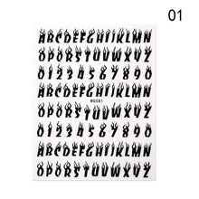 Load image into Gallery viewer, Letter 3D Decals Nail Art Stickers English Old Font Black Number Tattoo Nails Design Water Sliders Manicure Decoration 3D Nail Supplies Holographic Old English Character Nail Self-Adhesive Sticker English Font Design Manicure Decorations Accessories