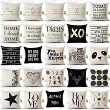Load image into Gallery viewer, Letter Love Home Cushion Covers Cotton Linen Black White Pillow Cover I Love You Forever and Always Throw Pillow Case Love Letter Pillow Cushion Covers Fashion Home Decor Cover Sofa Bed Nordic Decorative Pillow Case 45x45CM