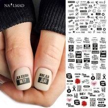 Load image into Gallery viewer, Letter Nail Water Decals With Inscriptions Sexy Girl Black White Tattoo Slider English Alphabet Nail Decals Adhesive Letter 3D Nail Art Stickers for Women Girls Nail Decoration Manicure for Women Decorations Birthday Party Favor Gift