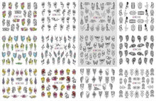Load image into Gallery viewer, Letter Nail Water Decals With Inscriptions Sexy Girl Black White Tattoo Slider English Alphabet Nail Decals Adhesive Letter 3D Nail Art Stickers for Women Girls Nail Decoration Manicure for Women Decorations Birthday Party Favor Gift