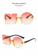 Load image into Gallery viewer, Letter NO Party Rimless Irregular Design Sunglasses For Men/Women Fashionable NO Sunglasses for Kids Oversize & Irregular Design Frameless Polygon Glasses For Children