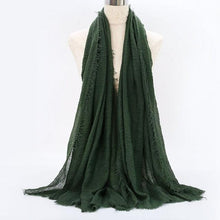 Load image into Gallery viewer, Light Soft Fashion Solid Scarf Crinkle Cotton Linen Wrap Shawl Hijab Muslim Woman Shawls Turban Islamic Clothing Head Wrap For Women
