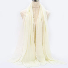 Load image into Gallery viewer, Light Soft Fashion Solid Scarf Crinkle Cotton Linen Wrap Shawl Hijab Muslim Woman Shawls Turban Islamic Clothing Head Wrap For Women