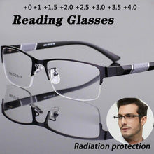Load image into Gallery viewer, Lightweight Alloy Semi-Rimless Reading Glasses For Men And Women With Quality Half Frame Men Reading Glasses For Men New Retro Eyewear