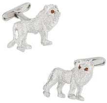 Load image into Gallery viewer, Lion Cufflinks with Swarovski Eyes