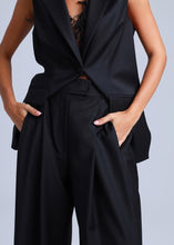 Load image into Gallery viewer, Broadway Liza Wide-Leg Virgin Wool Pants in Deep Black