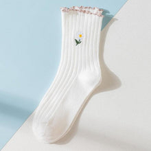 Load image into Gallery viewer, Little Flower Socks Girl's Socks Simple Solid Color Socks Women's Long Socks Kawaii Happy And Funny Breathable Socks For Women