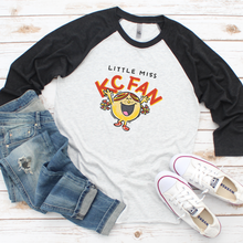 Load image into Gallery viewer, Little Miss KC Fan Raglan Tee