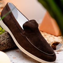 Load image into Gallery viewer, 16-621-MOC LIVORNO Sueded Italian Goatskin Loafer Mocha