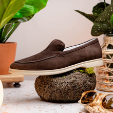 Load image into Gallery viewer, 16-621-MOC LIVORNO Sueded Italian Goatskin Loafer Mocha