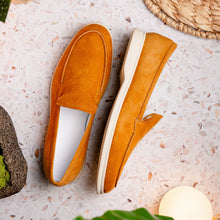 Load image into Gallery viewer, 16-621-CGN LIVORNO Sueded Italian Goatskin Loafer Cognac