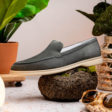 Load image into Gallery viewer, 16-621-GRY LIVORNO Sueded Italian Goatskin Loafer Grey