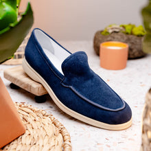 Load image into Gallery viewer, 16-621-NVY LIVORNO Sueded Italian Goatskin Loafer Navy