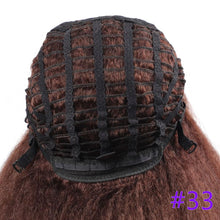 Load image into Gallery viewer, Long Kinky Straight Synthetic Wigs for Black Women Black Brown Blonde Ginger Red White Hair Afro Wigs Synthetic Hair Wigs For Black Women Cosplay Wigs For Women