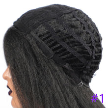 Load image into Gallery viewer, Long Kinky Straight Synthetic Wigs for Black Women Black Brown Blonde Ginger Red White Hair Afro Wigs Synthetic Hair Wigs For Black Women Cosplay Wigs For Women